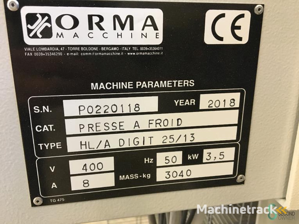 Doorlooppersen Orma HL/A Digit 25/13 2018