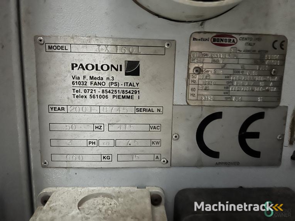 Tafelfrezen/spindelfrezen Paoloni TX 160 L 2001