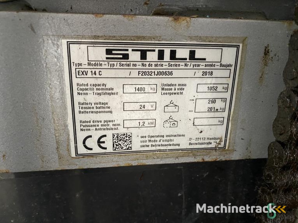 Stapelaars Elektrisch Still EXV14 2018