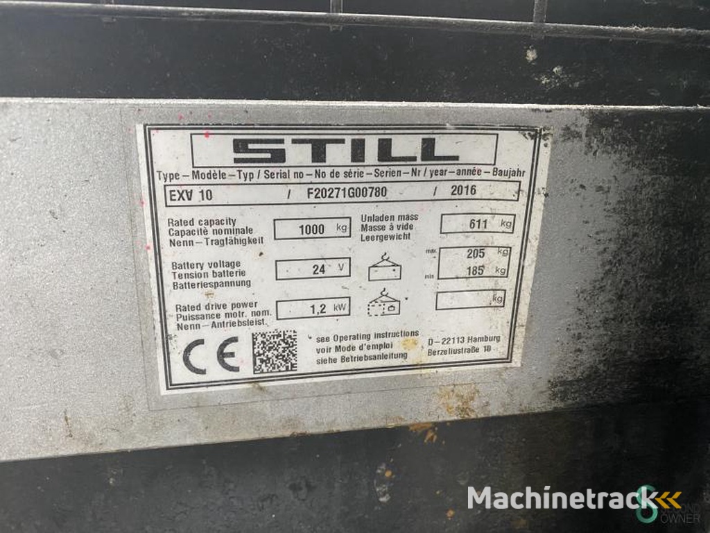 Stapelaars Elektrisch Still EXV10 2016