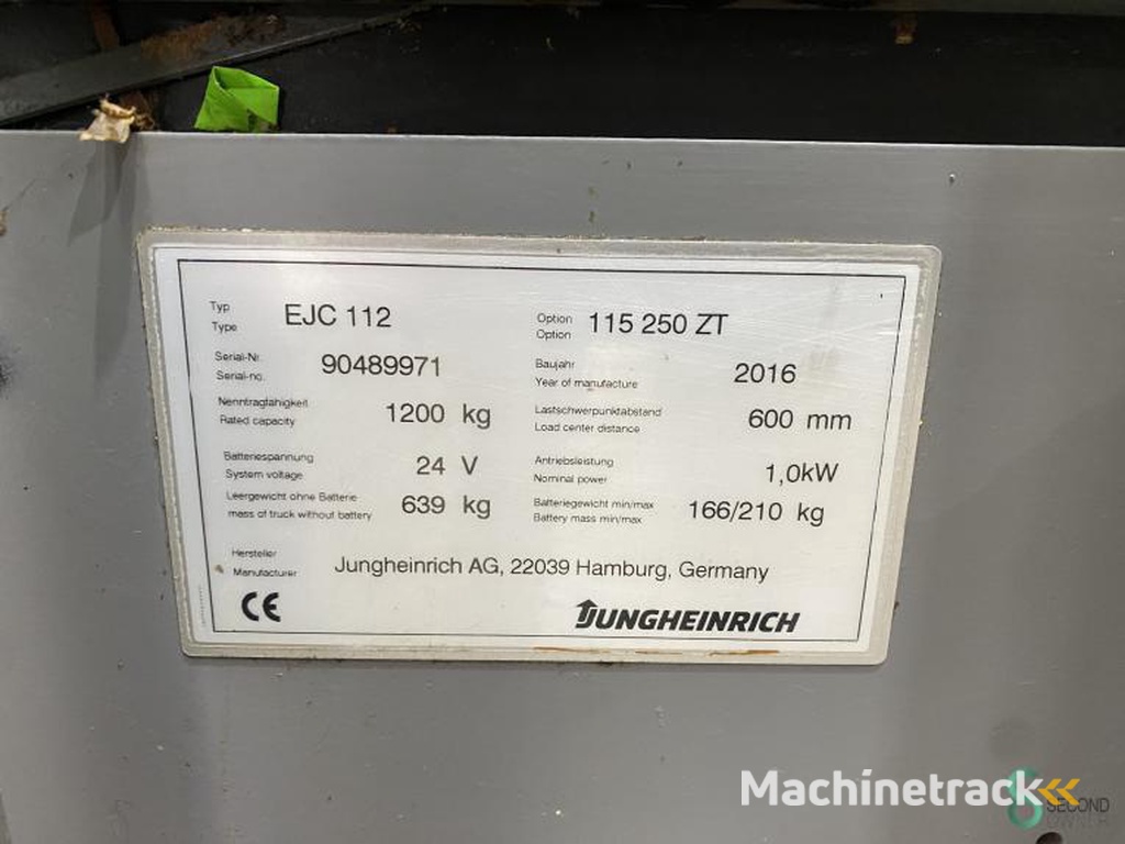 Stapelaars Elektrisch Jungheinrich EJC 112 2016