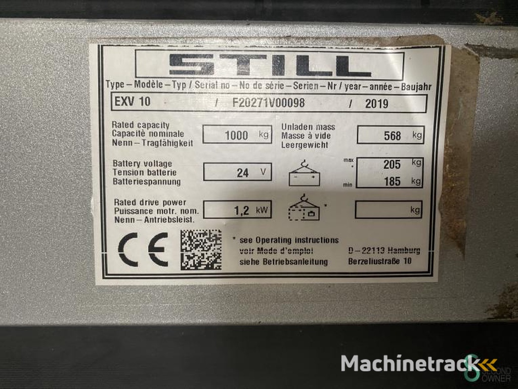 Stapelaars Elektrisch Still EXV10 2019