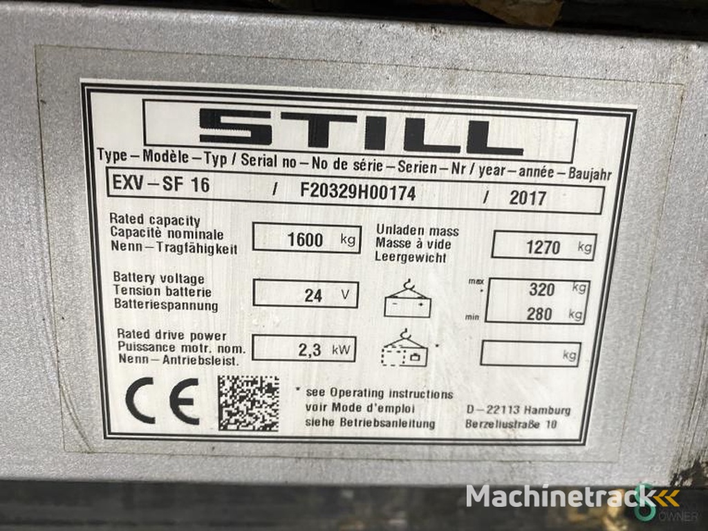 Stapler Elektrisch Still EXV-SF16 2017