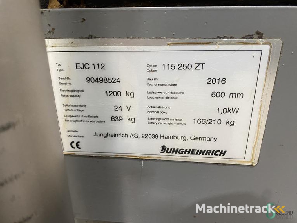Stapelaars Elektrisch Jungheinrich EJC 112 2016