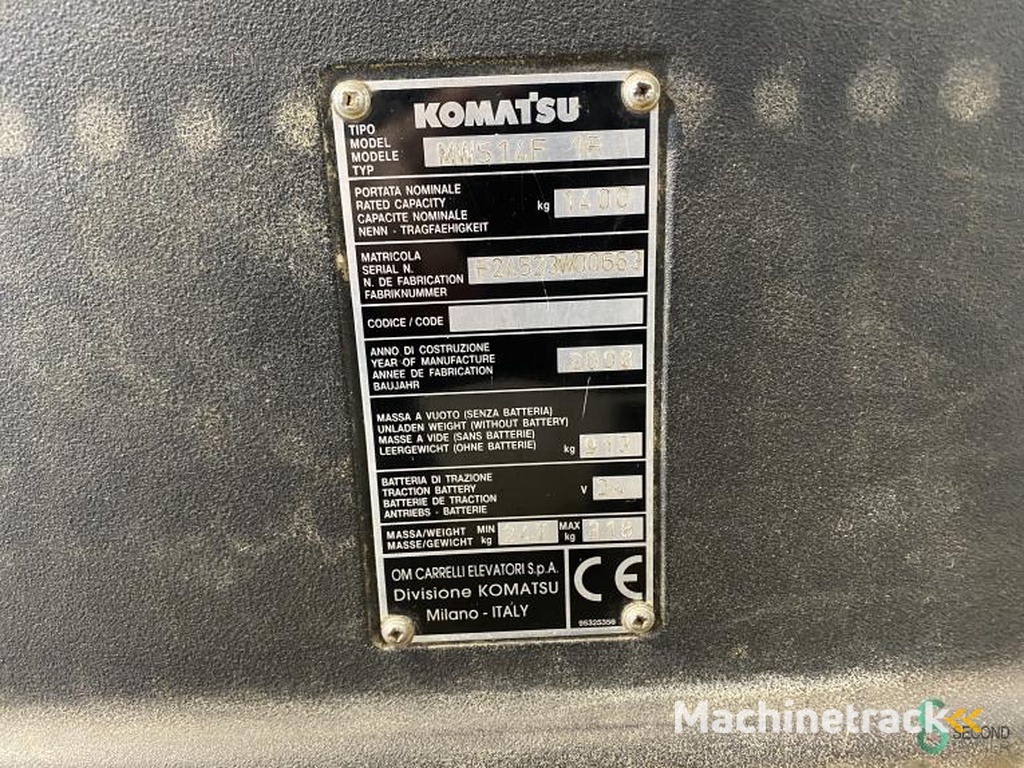 Stapler Elektrisch Komatsu MWS14F 2008