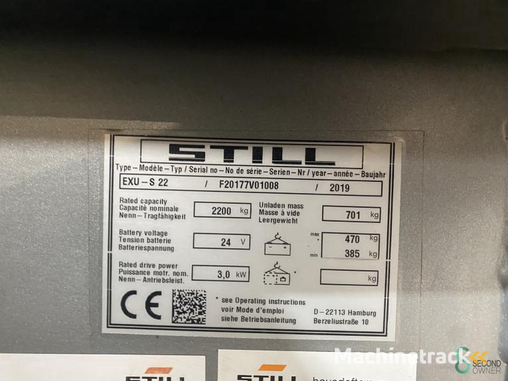 Hubwagen Elektrisch Still EXU-S22 2019