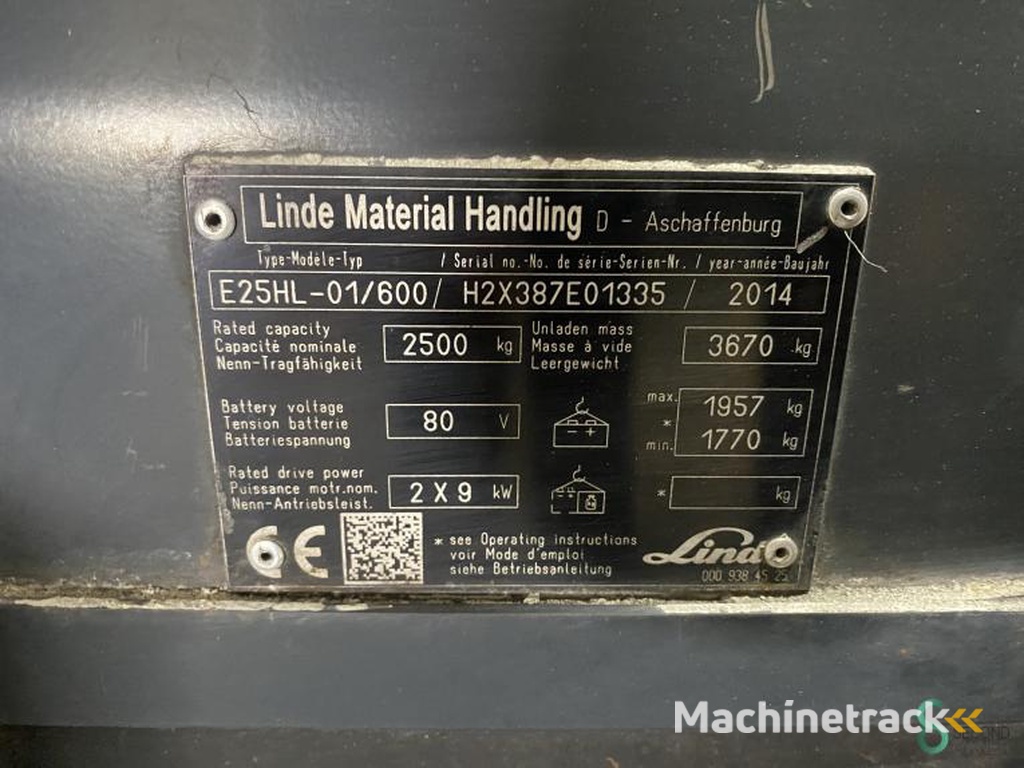 Heftrucks Elektrisch Linde E 25/600 HL 2014