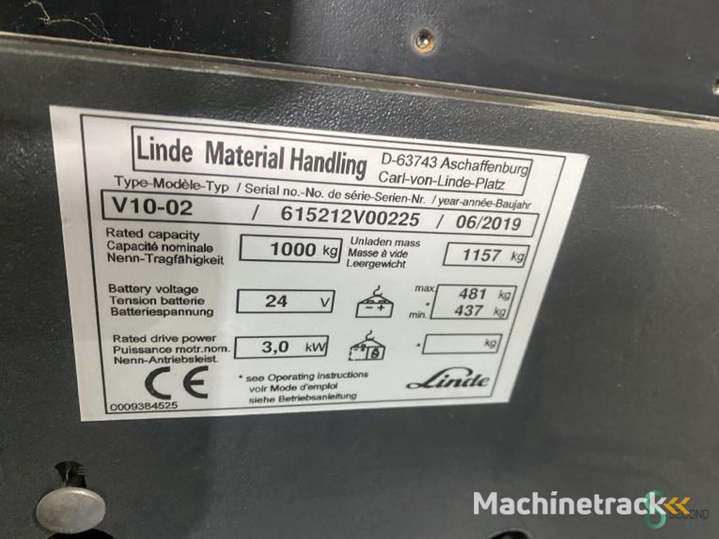 Orderpickers Elektrisch Linde V10-02 2019
