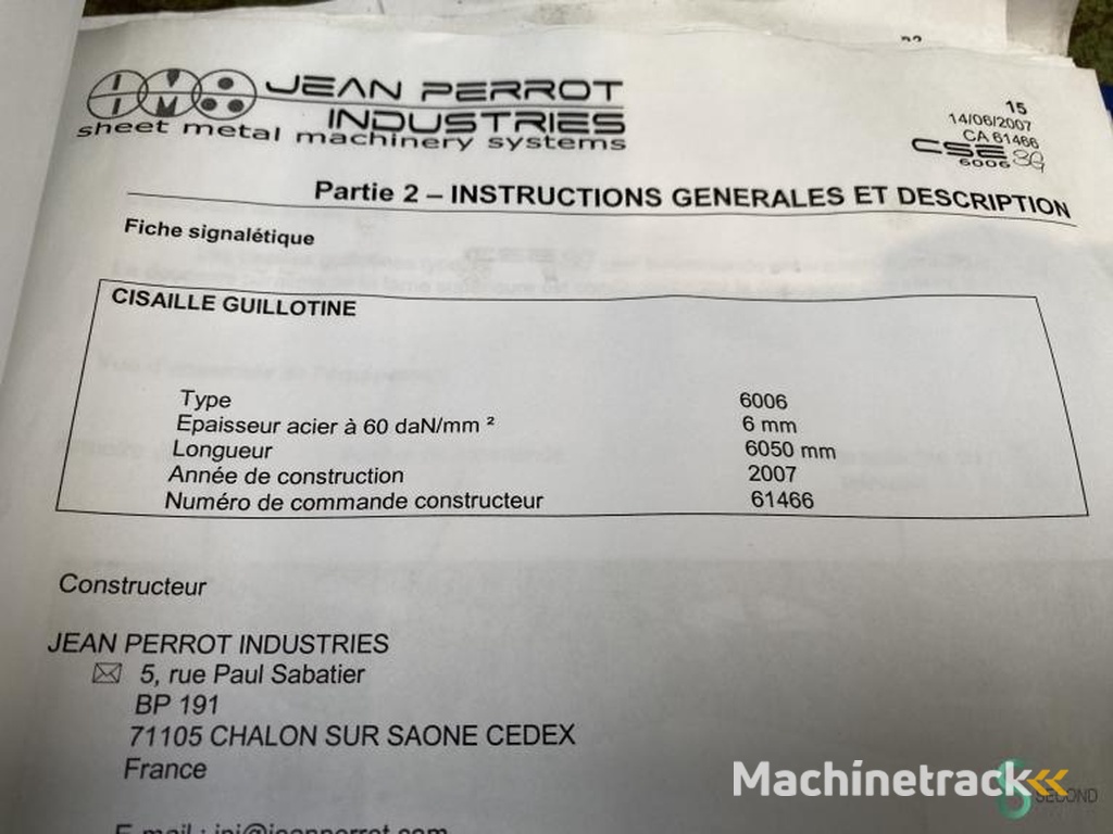 Blechscheren Jean Perrot CSE 6006 2007