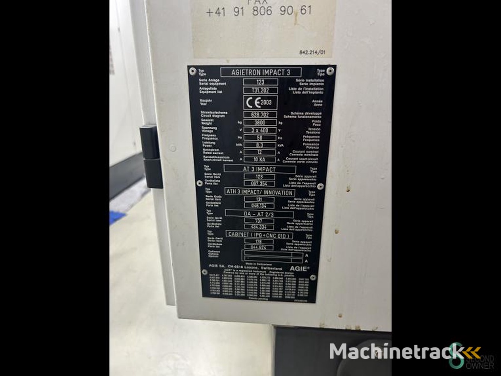 Senkerodiermaschinen AGIE Agietron Impact 3 2003