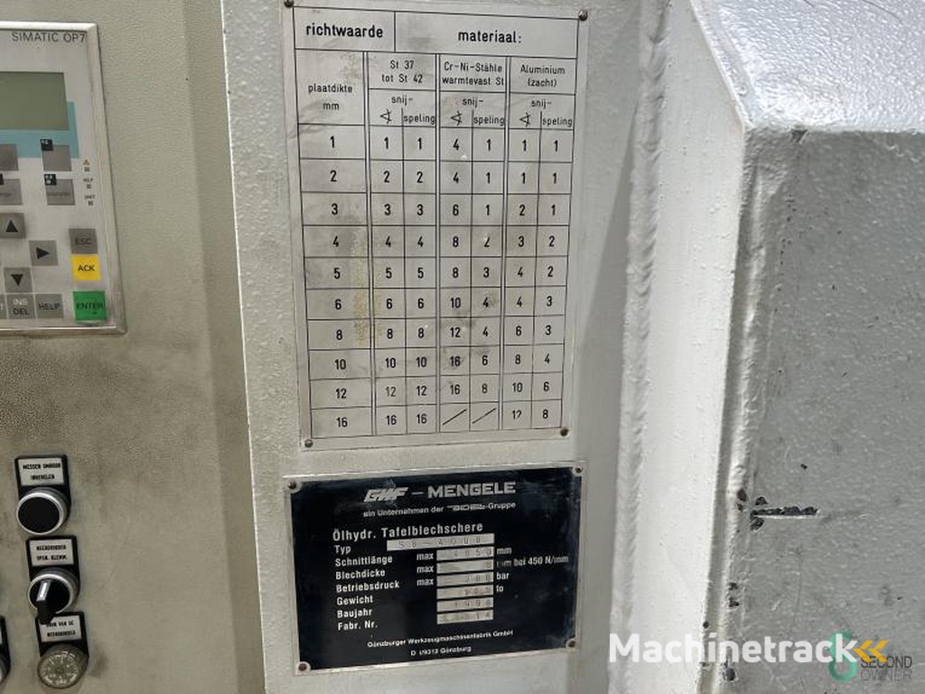 Blechscheren Mengele S8-4000 1998