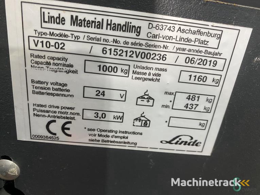 Kommissionierer Elektrisch Linde V10-02 2019