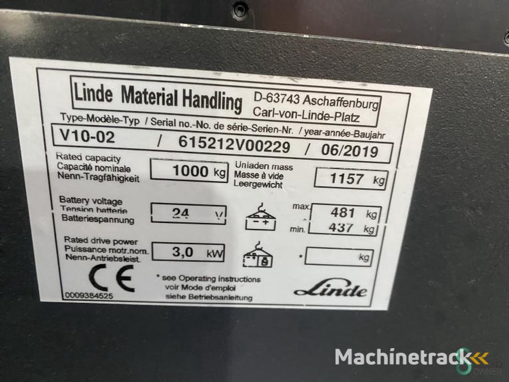Kommissionierer Elektrisch Linde V10-02 2019