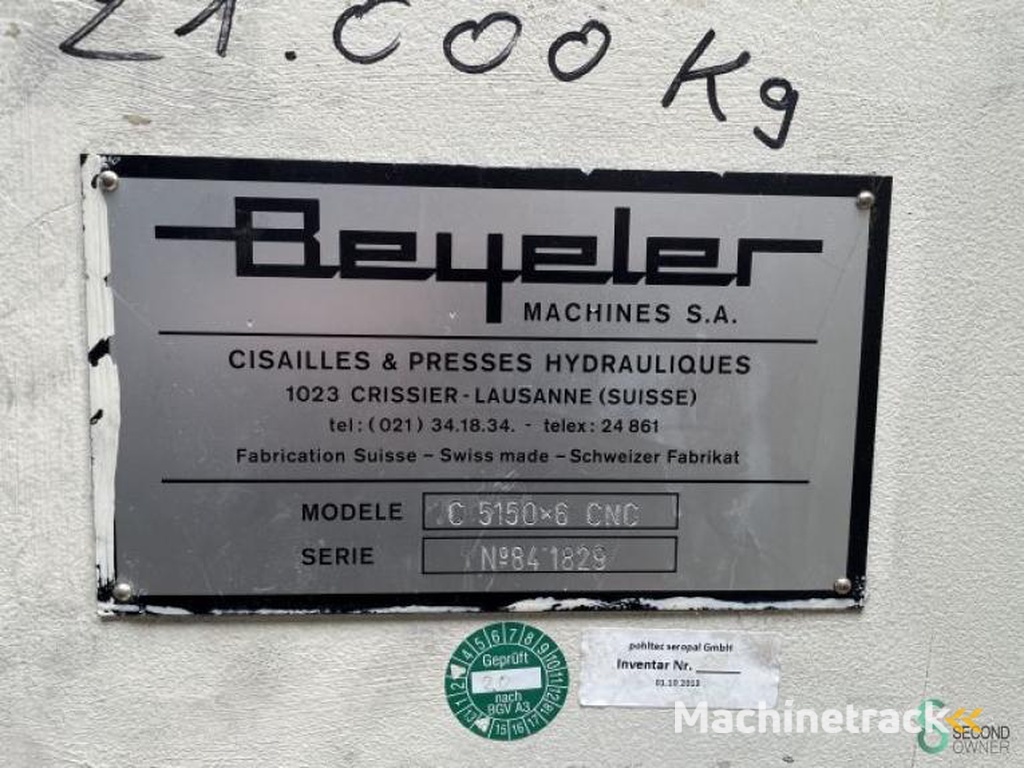 Plaatscharen Beyeler VR 5150x6mm