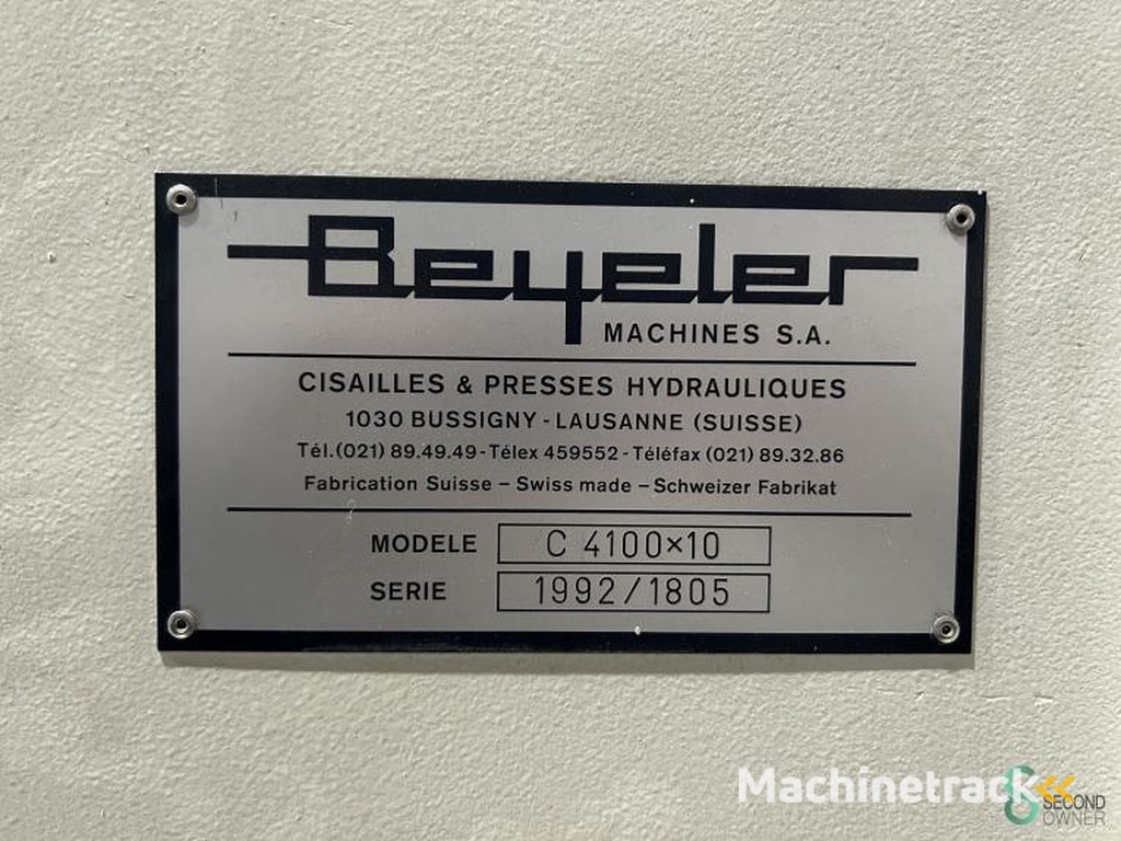 Plaatscharen Bystronic Beyeler C4100-10 1992