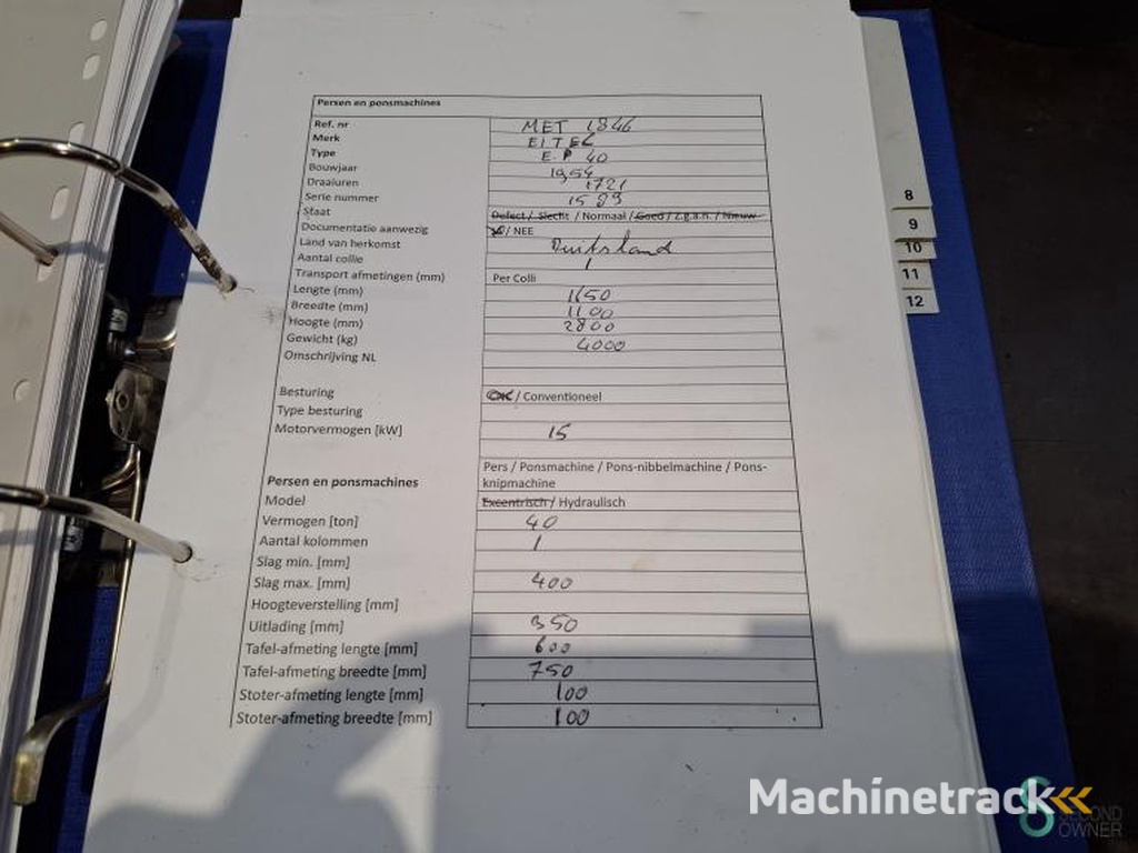 Hydraulic presses Eitel EP 40
