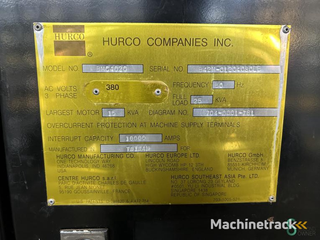 Freesmachines universeel Hurco BMC 4020