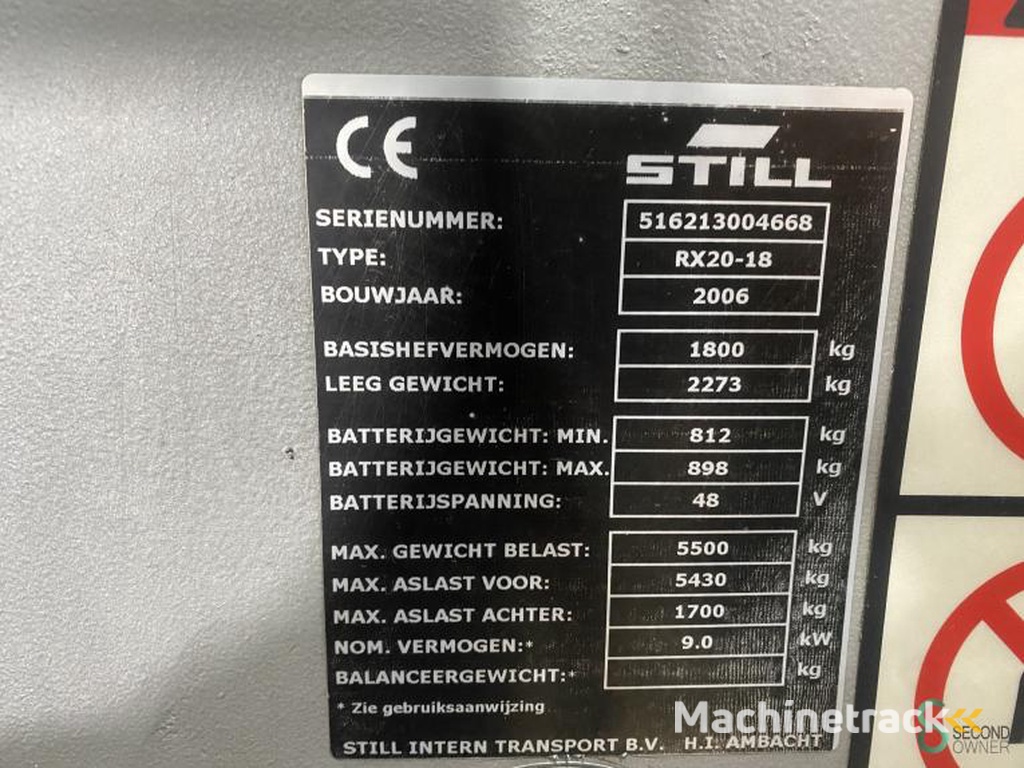 Heftrucks Elektrisch Still RX20-18 2006