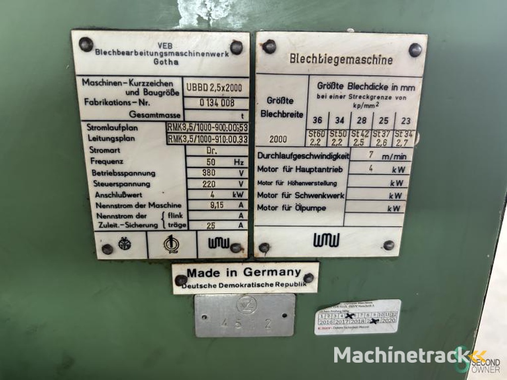 Plaatwalsen WMW UBBD2