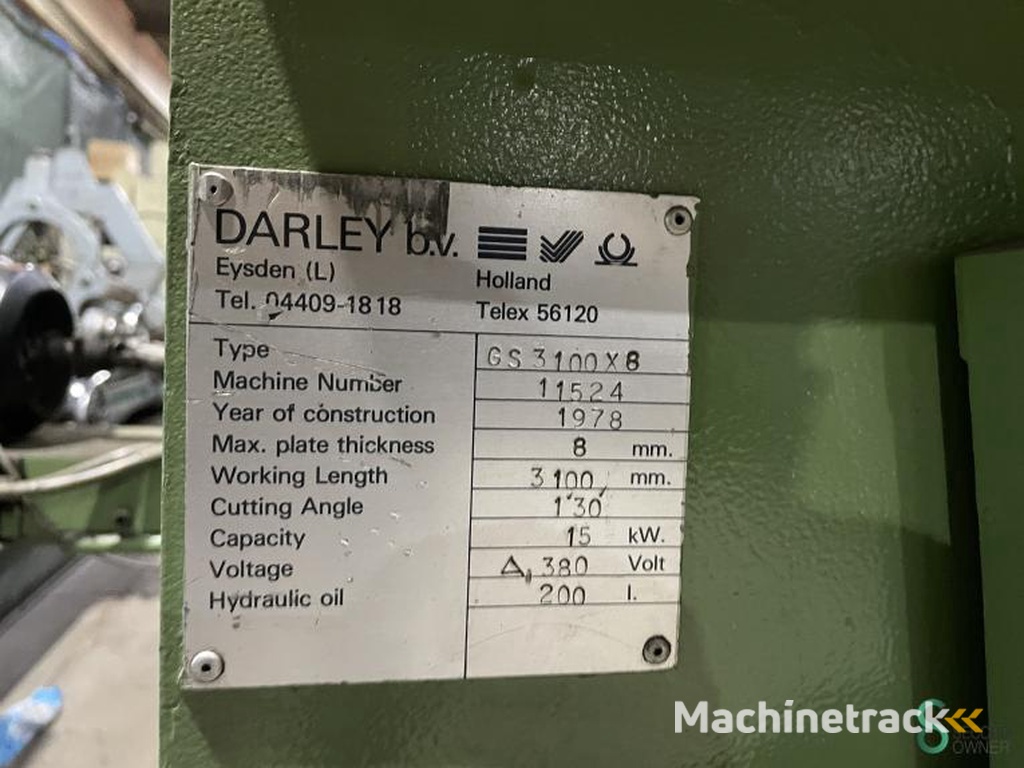 Plaatscharen Darley GS3100x8 1978