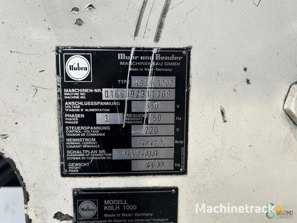 Pons-knipmachines Mubea KBLH1000