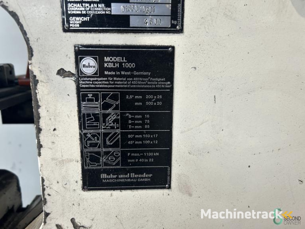 Pons-knipmachines Mubea KBLH1000