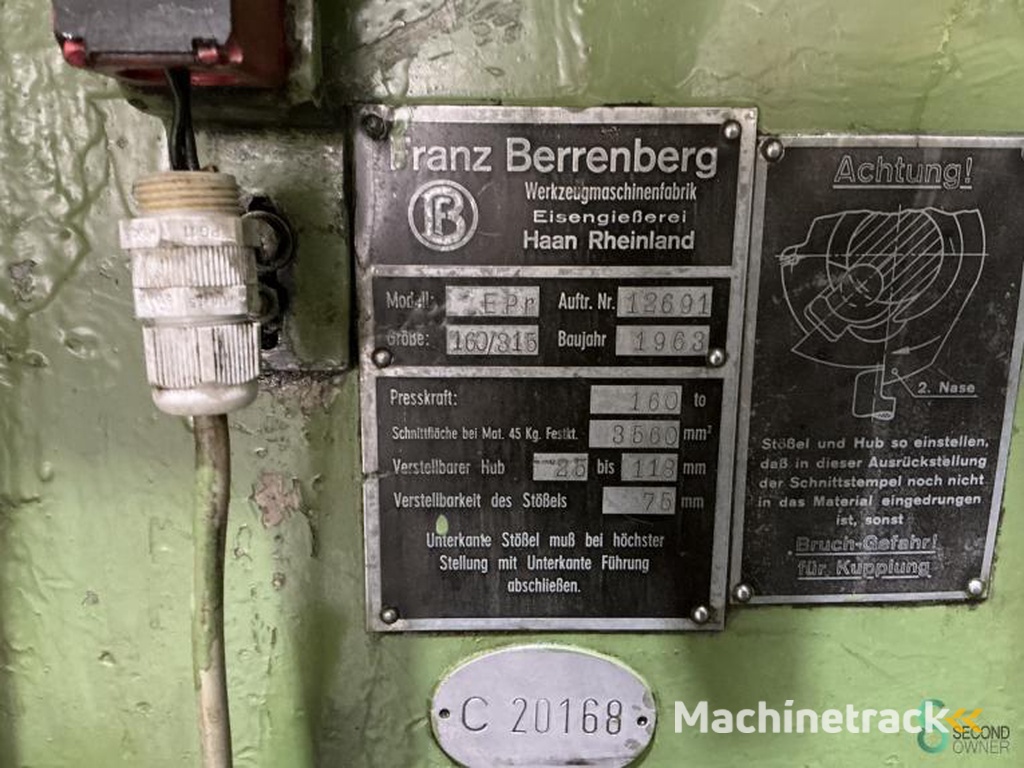 Eccentric presses Berrenberg EPr 160t 1963