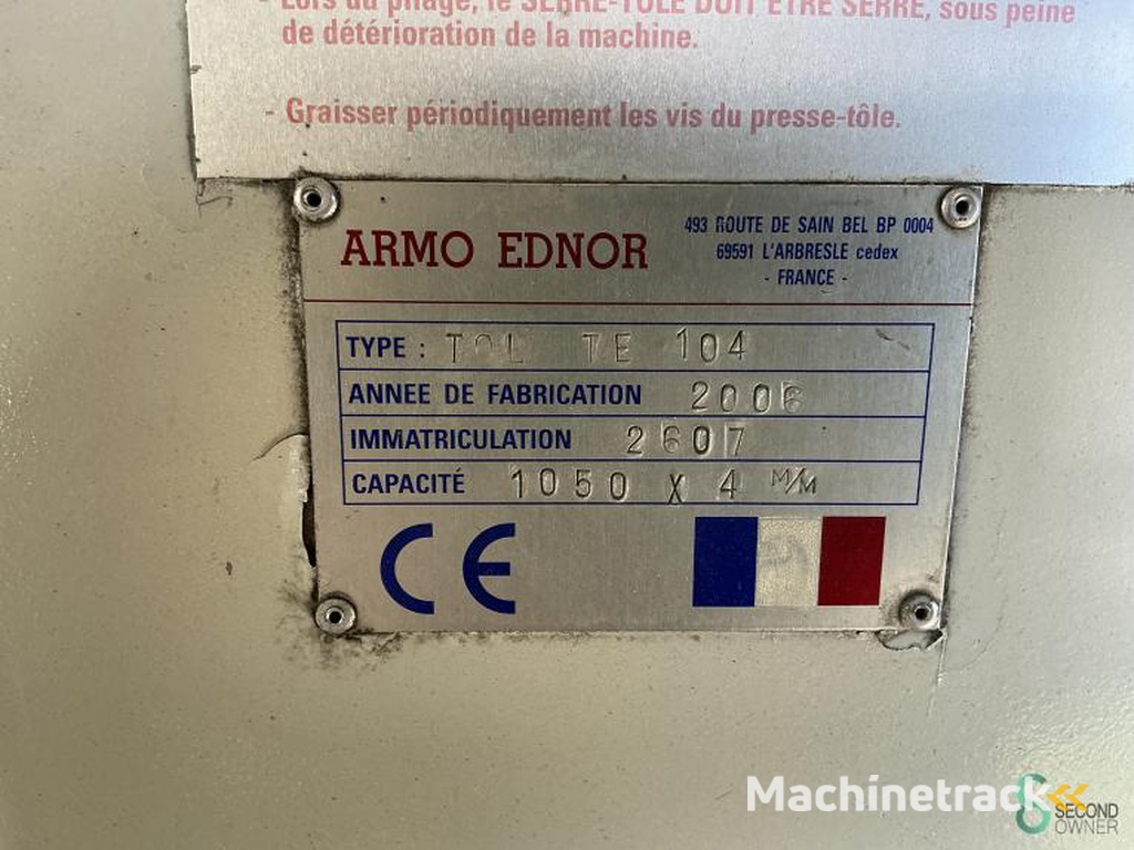 Schwenkbiegemaschinen ARMO EDNOR TOL TE 104 2006