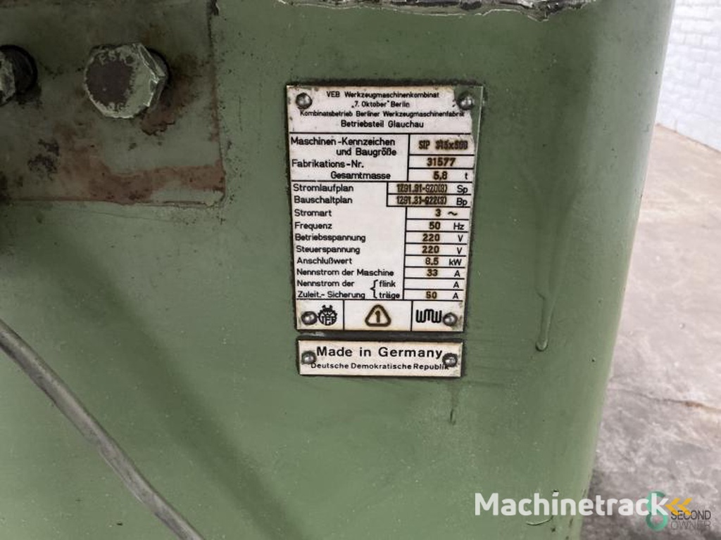 Cilinderslijpers WMW SIP 315x500