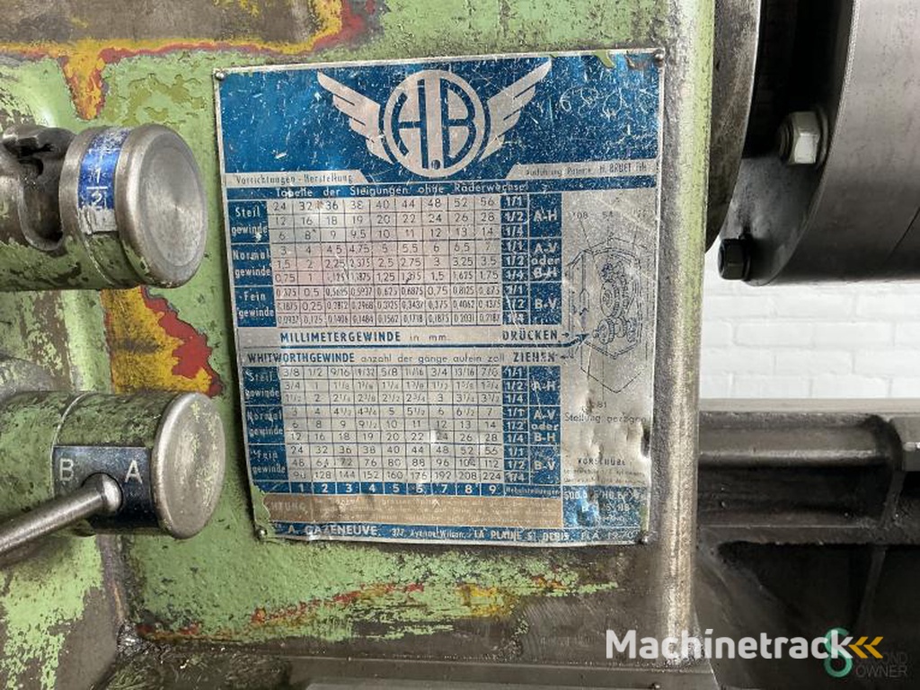 Horizontal lathes Cazeneuve HB 36, 660x2000mm 1970