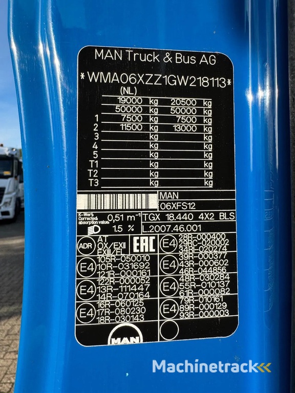 MAN TGX 18.440 XXL ADR 2016 PTO + COMPRESSOR