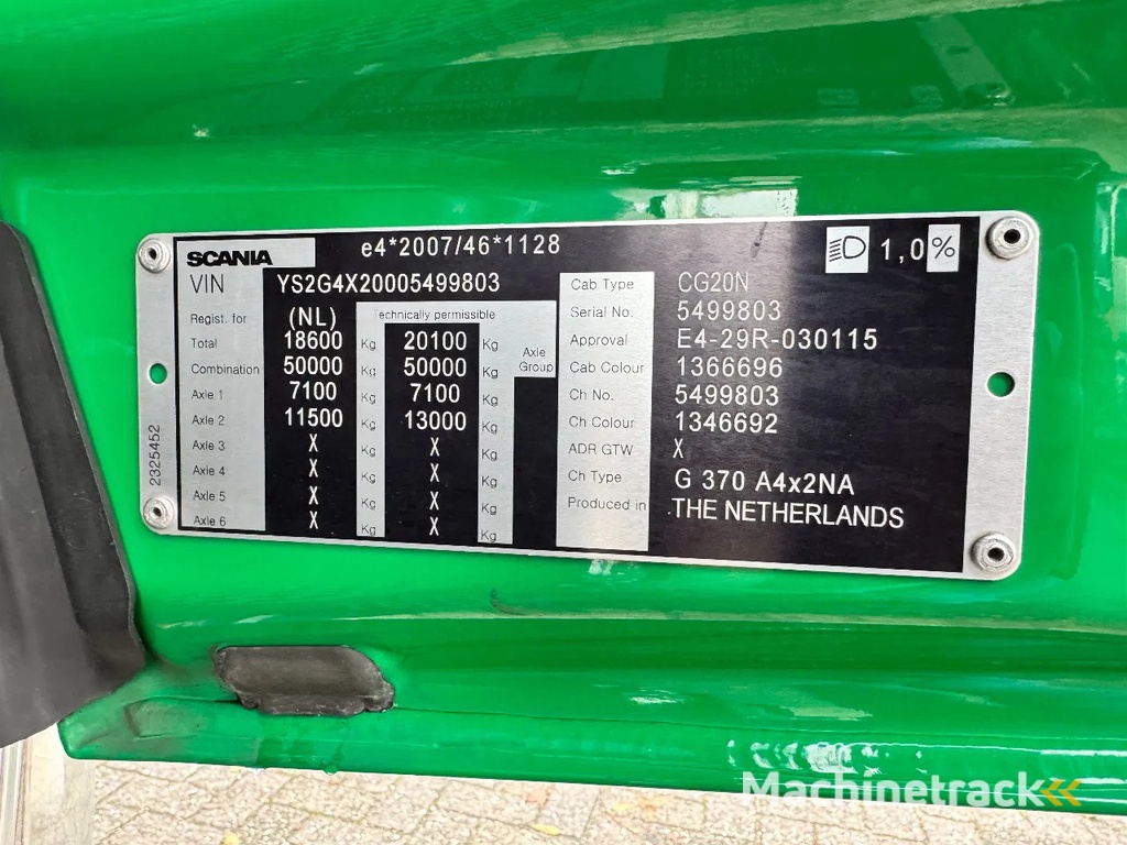 Scania G370 NGS 2018 4X2 RETARDER 501.000km