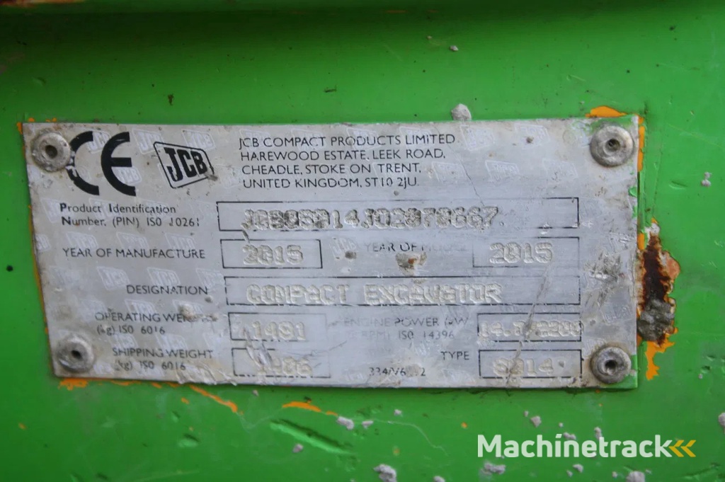 JCB 8014 CTS 2015 minigraver sn8667
