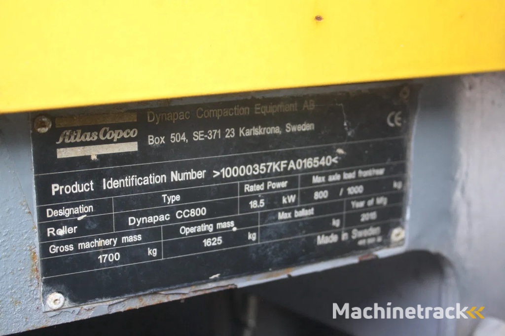 Atlas Copco CC800 dynapac tandemwals 796H wals sn16540