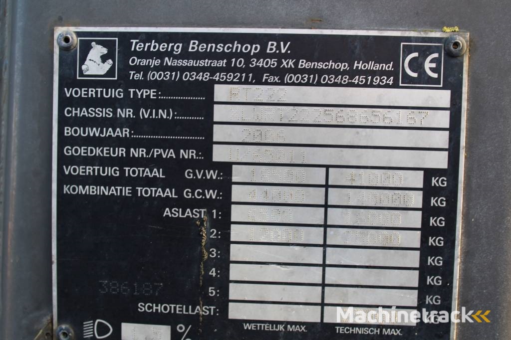 Terberg RT 222 for parts fire damage