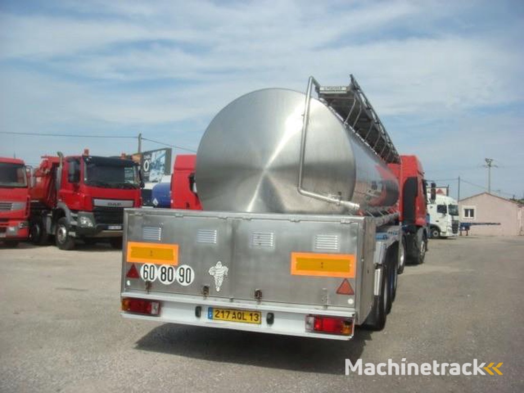 Magyar CITERNE  ALIMENTAIRE INOX AVEC POMPE3 COMPARTIMENTS.  23000L 34T 3 ESSIEUX SUSPENSIONS AIR ESSIEUX BPW CALORIFUGE FREINS TAMBOURS