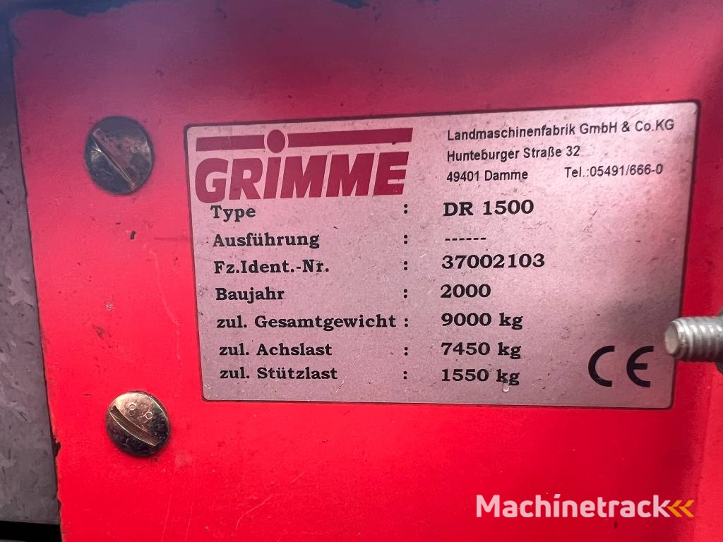 Grimme DR 1500 bunker rooier