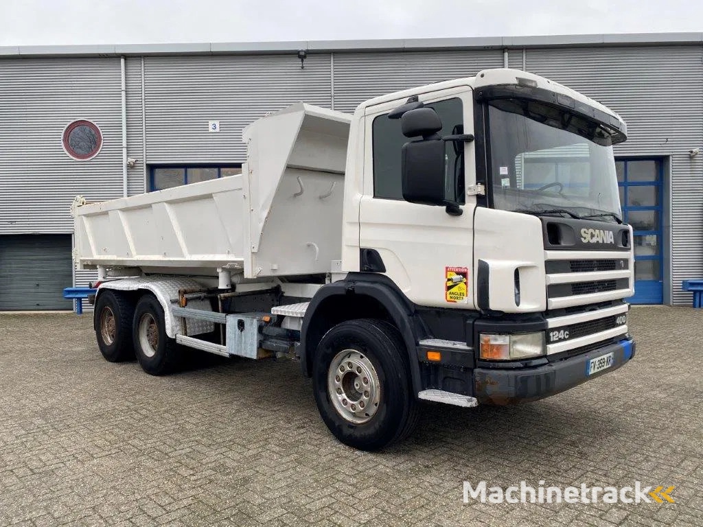 Scania 124-400 / 6X4 / RETARDER / BIG AXLE / FULL STEEL / 2SIDE TIPPER / OLD TACHO / AIRCO / MANUAL / EURO-2 / 2000