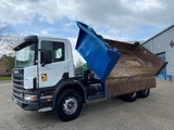 Minituur van Scania 114-340 / 6X4 / 2 SIDE TIPPER / BIG AXLE / FULL-STEEL / DRUM BRAKES / MANUAL / 1999