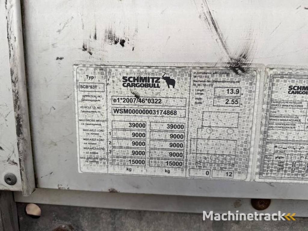 Schmitz-Cargobull SCB*S3T Drankentrailer / 3 Axles / Speed Curtain