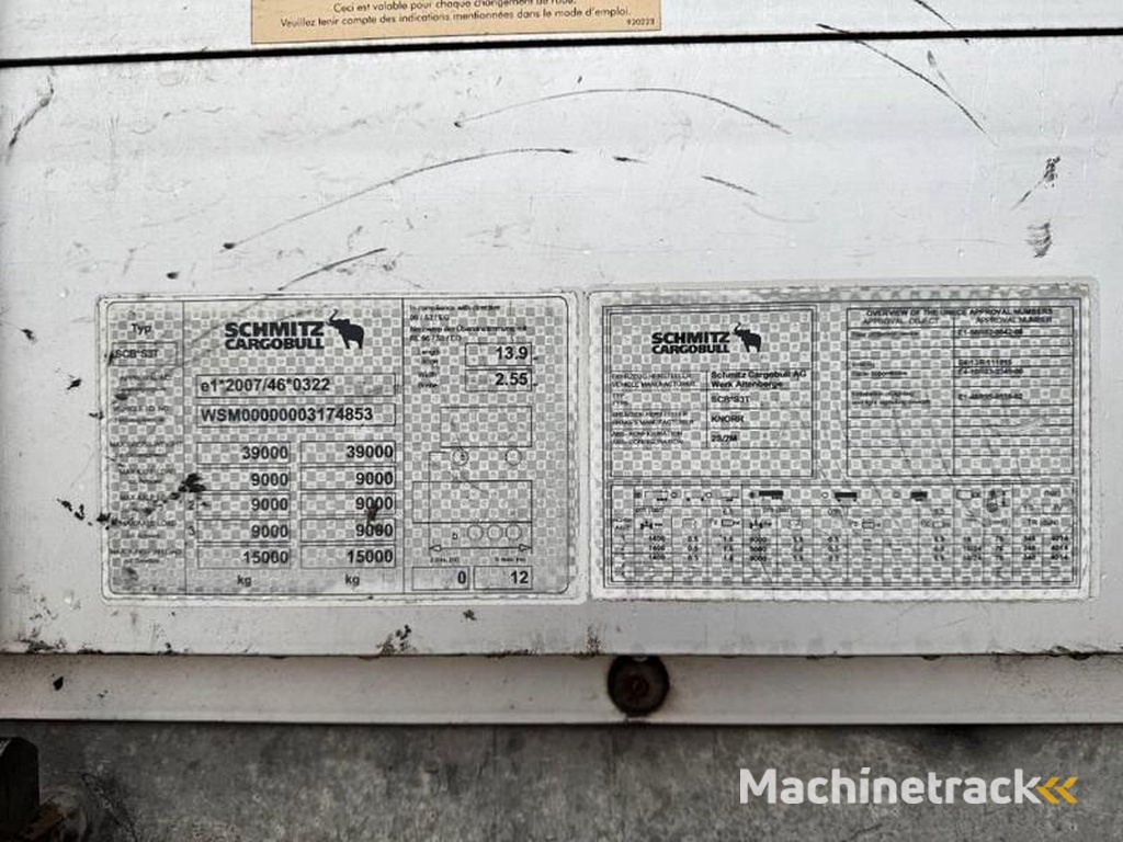 Schmitz-Cargobull SCB*S3T Drankentrailer / 3 Axles / Speed Curtain