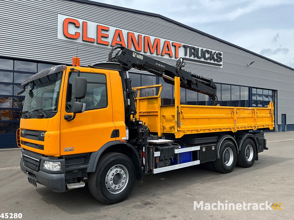 DAF FAT 75 CF 340 6x4 Manual Full steel Hiab 16 Tonmeter laadkraan