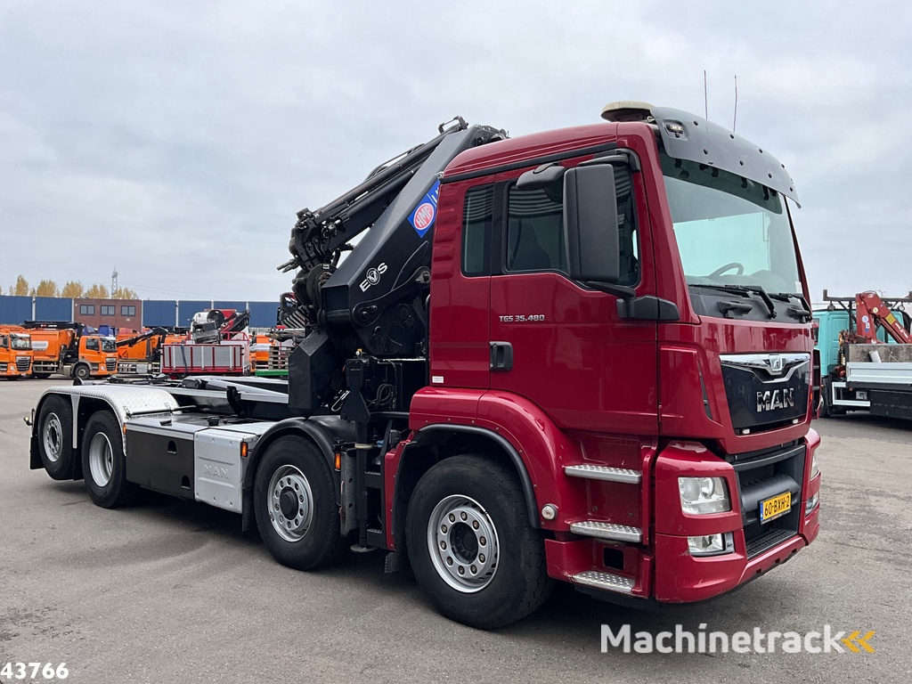 Man TGS 35.480 8x4H Euro 6 HMF 40 Tonmeter laadkraan + Fly-Jib