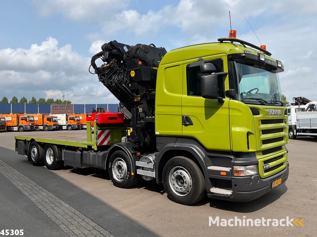 Scania R 420 8x2 manual Palfinger 85 Tonmeter laadkraan + Fly-Jib