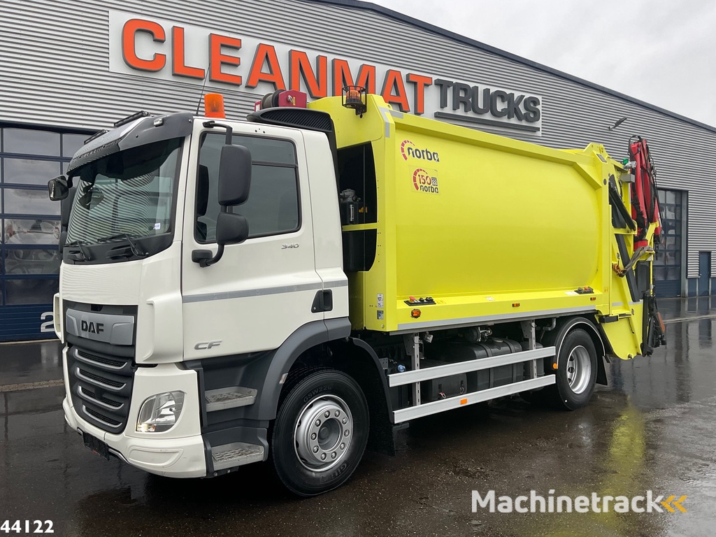 DAF FA CF 340 Euro 6 Norba 17 m³ + Palfinger 3.8 Tonmeter laadkraan + Winch
