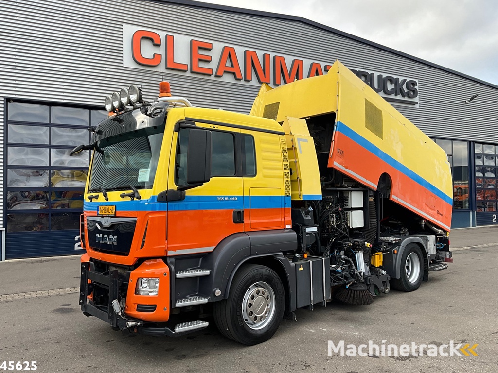 Man TGS 18.440 Euro 6 Beam S9000 Wegdekreiniger Links en rechts vegend!