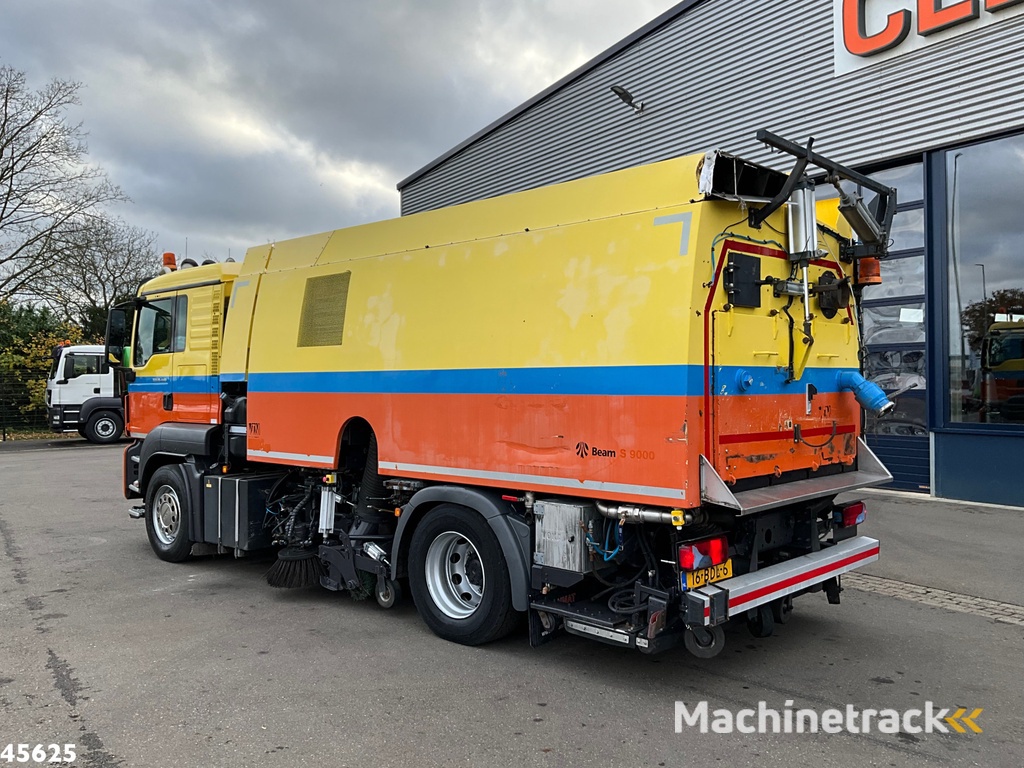 Man TGS 18.440 Euro 6 Beam S9000 Wegdekreiniger Links en rechts vegend!