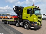 Minituur van Scania R 420 8x2 manual Palfinger 85 Tonmeter laadkraan + Fly-Jib