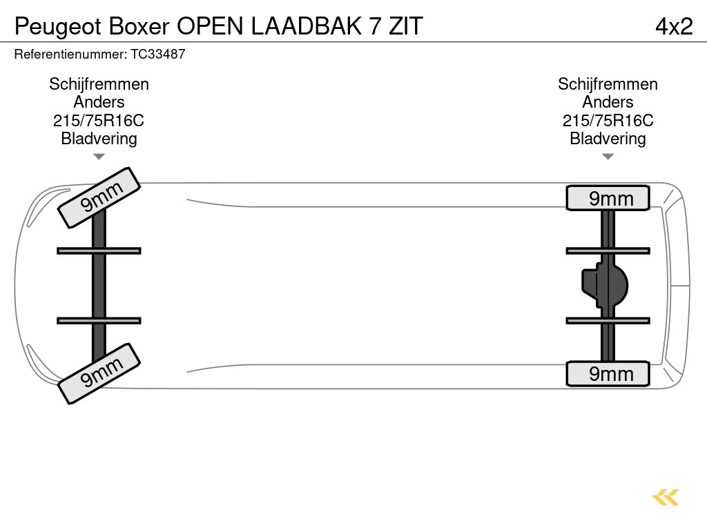 Peugeot Boxer OPEN LAADBAK 7 ZIT