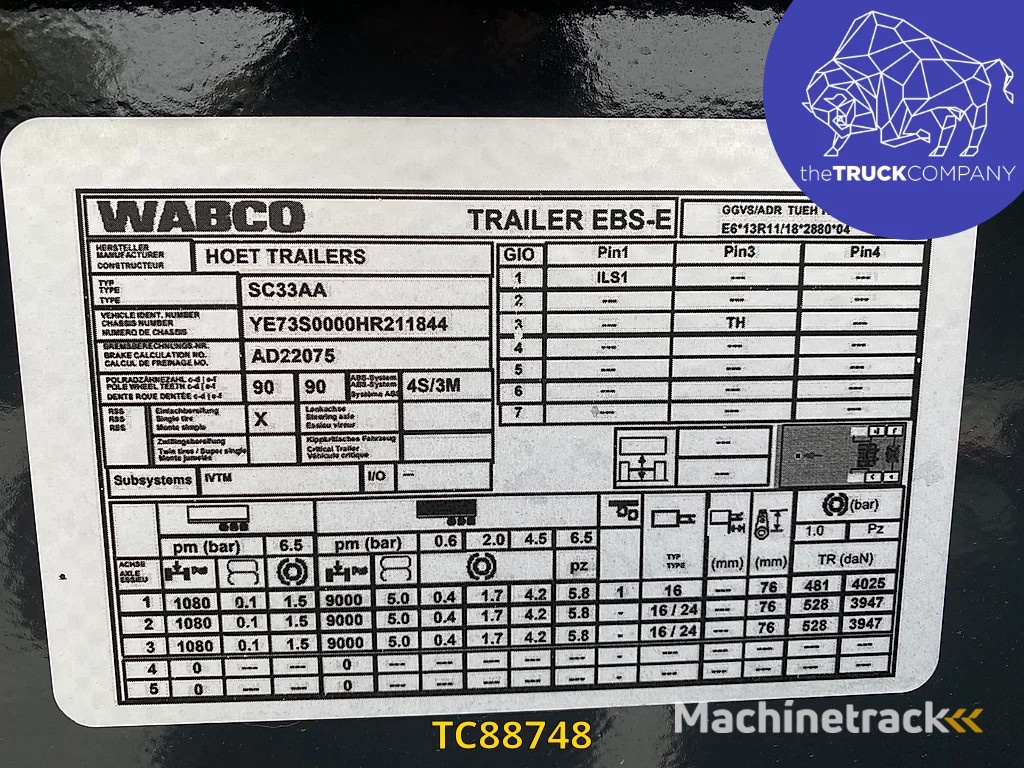 Hoet Trailers HT.SHF.TIP.20 Container Transport